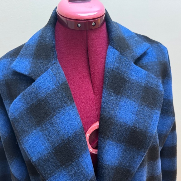 NWOT Periphery 'Easy Love Coat' in Blue/Black Check Sz. M - Picture 6 of 13